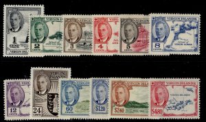BRITISH VIRGIN ISLANDS GVI SG136-147, 1952 complete set, NH MINT. Cat £60.