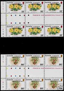 Ascension 321-2 Gutter Pair Strips MNH Flowers, Commonwealth Games