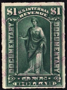 R173 $1.00 Documentary Stamp (1898) Used