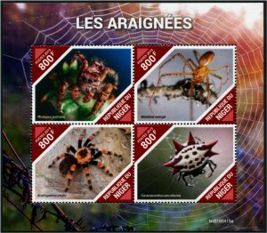 2019 Niger - Spiders MS4 (Scott NA) MNH