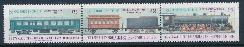 [62454] Chile 1984 Railway train eisenbahn Coaches  MNH