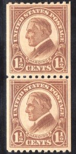 US STAMPS #605 PAIR MINT OG NH LOT #21115