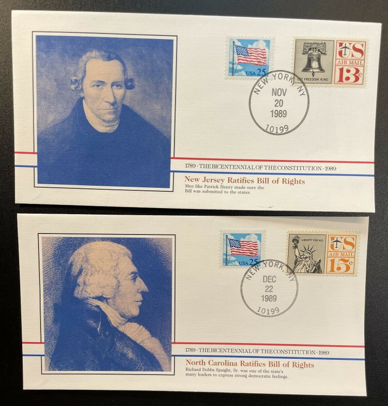 US #2278,C62,C63 On Covers - Bicentennial of Constitution 1787-1987 [BIC77-78]