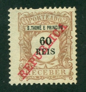 St. Thomas & Prince 1911 #J16 MNG SCV(2020)=$0.80