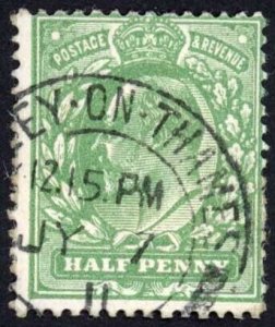 SG271 1/2d Bright Green (fine impression) 7th July 1911 CDS Harrison P14 Cat 170