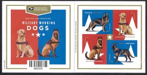 United States #5408b Military Working Dogs (2019). Folded booklet of 20.