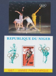 NIGER - Scott 758 & C328 - MNH S/S - Olympics - 1987 & 1983