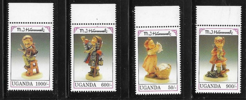 Uganda 1992 Hummel Figurines Sc 1034,1038-1040 MNH A563