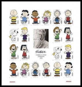 US Charles M Schulz NDC Sheet of 20 stamps 2022 MNH