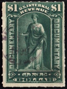 R173 $1.00 Documentary Stamp (1898) Used