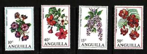 Anguilla-Sc#87-90-unused hinged set-id2-Flowers-1970-