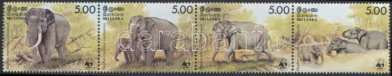 Sri Lanka stamp WWF:Elephant stripe of 4 1986 MNH Mi 753-756 WS221198