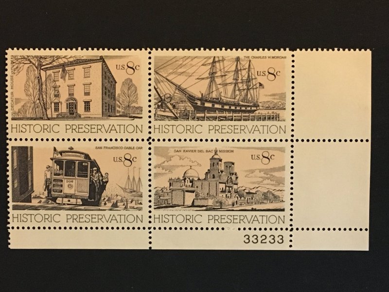 Scott # 1440-3 Historic Preservation, MNH Plate Block of 4