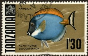 Tanzania 29 - Used - 1.30sh Surgeonfish (1967) (cv $0.90) (1) +