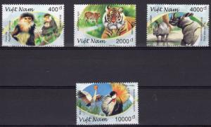 Viet Nam 1996 Mi#2813/16 Wild Animals-Birds-Tigers Protection of Environment Set