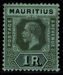 MAURITIUS GV SG238a, 1r black/emerald, M MINT. Cat £30. DIE I
