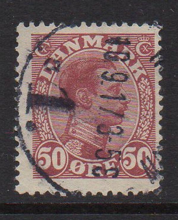 Denmark Sc 120 1913 50 ore claret Christian X stamp used