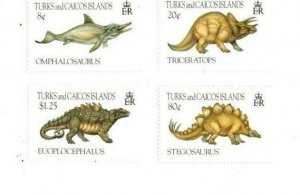 Turks and Caicos - 1993 - Dinosaurs - Set of Four - MNH (Scott#1035-42)