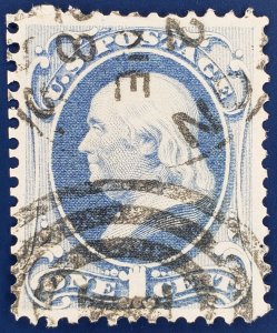 United States, Scott #156, XF used, diagonal crease upper right