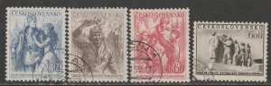 1955 Czech Rep - Sc 688-91 - used VF - 4 single - Liberation