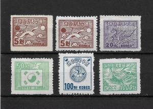 Korea Scott # 122-126,F-VF Hinged OG,nice color scv $85,see pic !