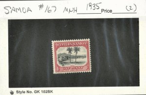 SAMOA #167, MINT NH ON 102 CARD - 1935 - SAM007