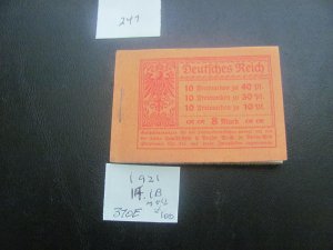 Germany 1921 MNH MI. 15A BOOKLET XF 850 EUROS (247)