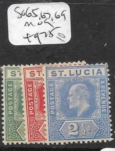 ST LUCIA  (PP0710B) KE 1/2D-2 1/2D  SG 65, 67,69  MOG