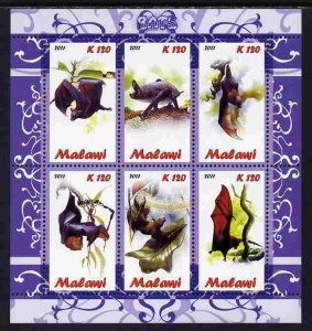 MALAWI - 2011 - Bats - Perf 6v Sheet - MNH - Private Issue