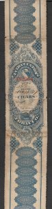 CANADA 1868 Blue QV & BEAVER CUSTOMS CIGAR TAX STRIP Used