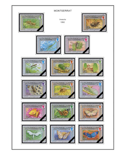 COLOR PRINTED MONTSERRAT 1876-2010 STAMP ALBUM PAGES (257 illustrated pages)