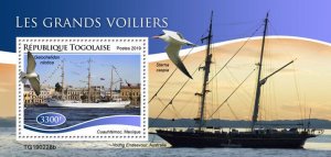 Togo 2019 MNH Tall Ships Stamps Cuauhtemoc Gull-Billed Tern Terns Gulls 1v S/S