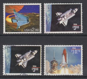 US Sc 2543, 2544, 2544b, 2544A used. Priority & Express Mail Space Shuttle, VF