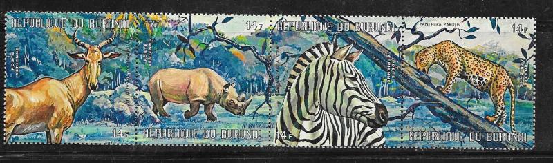 Burundi #C147 14fr a-c Animal type Strip of 4 (MNH) CV $9.50