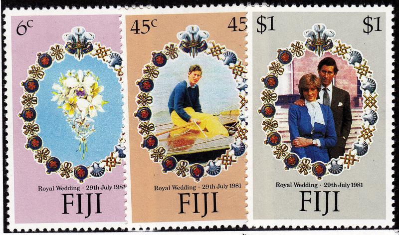 FIJI MNH Scott # 442-444 Royal Wedding of Charles & Di (3 Stamps)