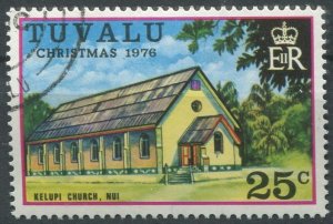 Tuvalu Sc#40 Used, 25c multi, Christmas 1976 (1976)