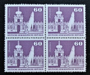 East Germany DDR #1439 MNH Block of 4 60pf Zwinger Dresden