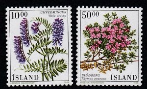 Iceland #  663-664, Flowers, Mint NH, 1/2 Cat.