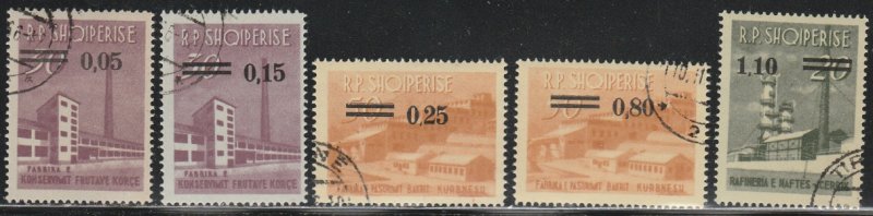 Albania #841-845 Used Short Set of 5 (Missing #846) cv $7.20