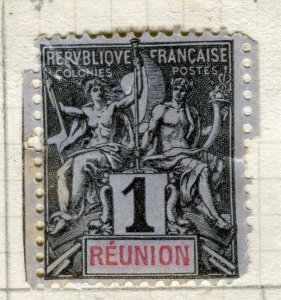 FRENCH  REUNION 1892 classic Tablet Type issue used 1c. value