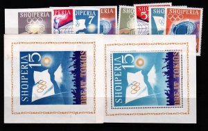 ALBANIA Sc 730-34 NH PERF&IMPERF SETS+2S/S OF 1964 - TOKYO OLYMPICS