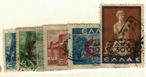 Greece #472c, 474-5, 478-9 used