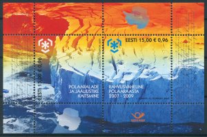 Estonia Nature Stamps 2009 MNH IPY Protection Polar Areas & Glaciers 2v M/S