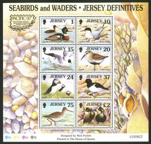 1997 Jersey Sc# 785b Souvenir Sheet - Seabirds & Waders PACIFIC 97 Cv$12.50