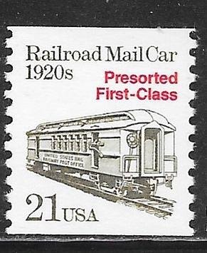 USA 2265: 21c Railroad Mail Car, MNH, VF