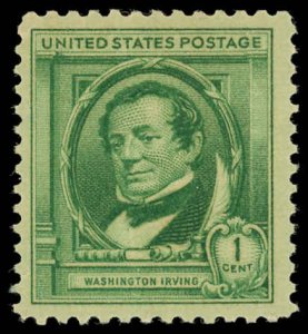 US Sc 859 F-VF/MNH - 1940 1¢ Washington Irving