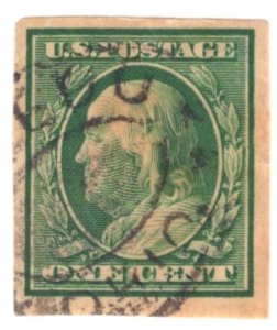 United States Scott #383 USED IMPERF LC PH NG nice sound stamps good color.