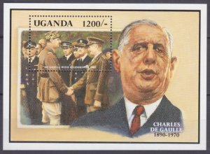 1991 Uganda 949/B145 Charles de Gaulle and Eisenhower 6,50 €