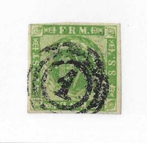 Denmark Sc #8 8s green used VF