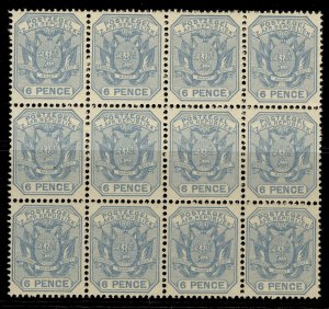 SOUTH AFRICA - Transvaal QV SG203 6d pale dull blue NH MINT. Cat £54 BLOCK OF 12